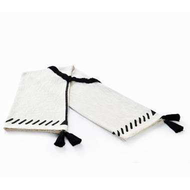 Black and white online tassel throw